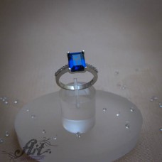 Сребърен дамски пръстен с циркони R-1140